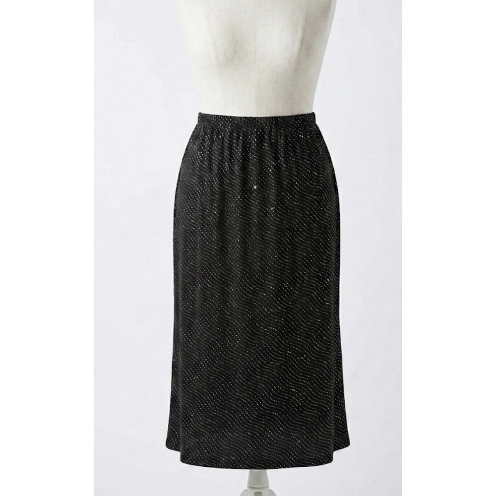 Vintage Fashion Bug Skirt 2X Black Glitter Celestial Witchy Whimsical Plus Size